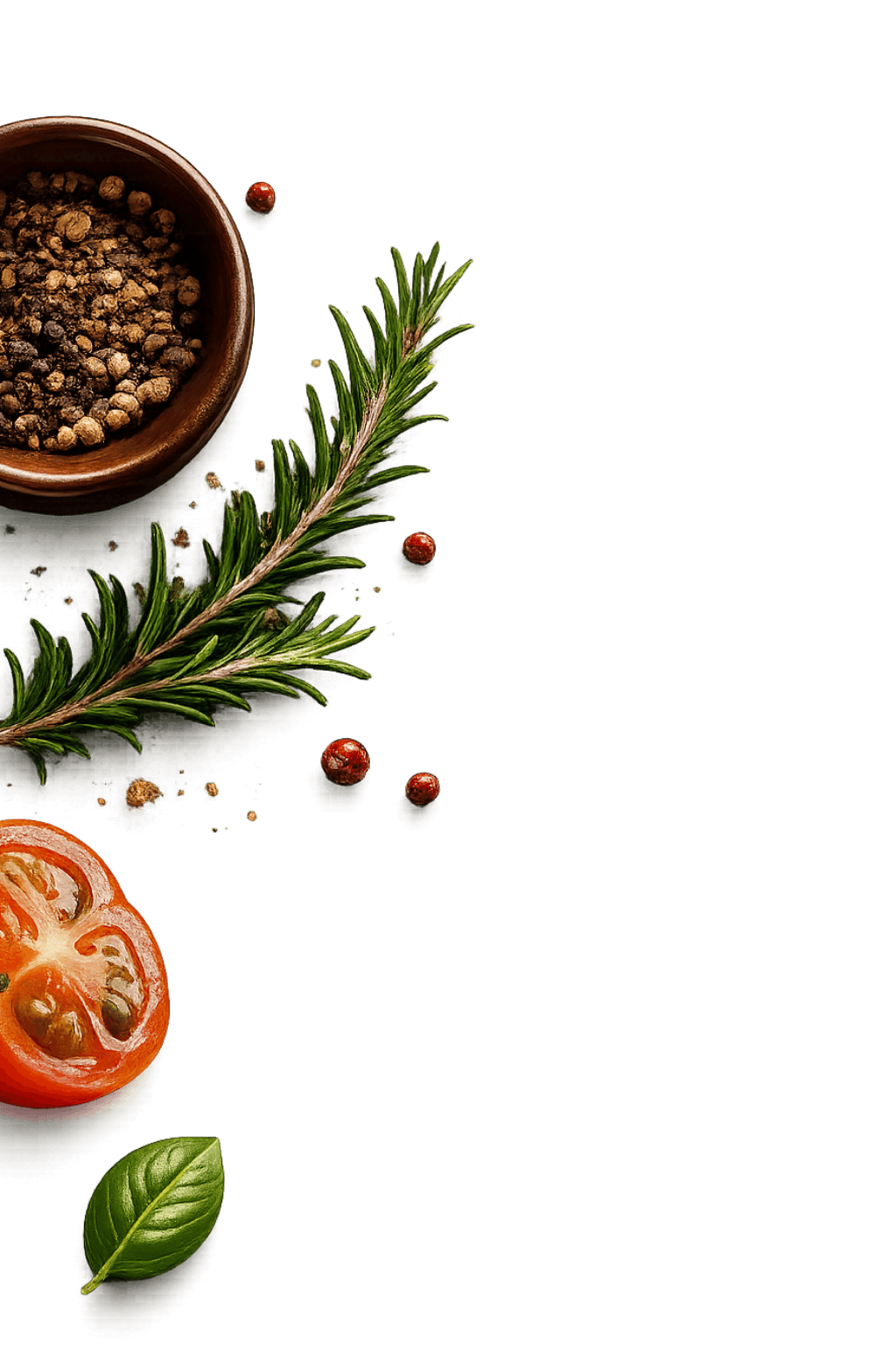 Tomato and Herbs Left Background